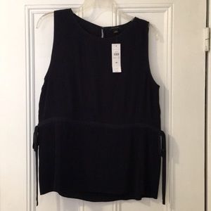 NWT Navy pleated blouse